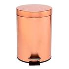 Lixeira Com Pedal Inox Para Banheiro Cozinha Bronze 3 Litros