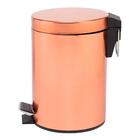 Lixeira Com Pedal Inox Para Banheiro Cozinha Bronze 3 Litros