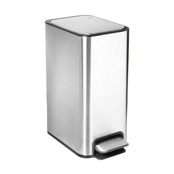 Lixeira Com Pedal Piso Docol Flat 10l Aço Inox Balde Removível