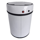 Lixeira com Sensor Automática Branca em aço Inox 8 Litros