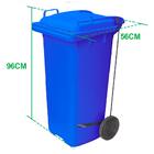 Lixeira Container Azul Com Pedal E Roda 120 Litros Jsn