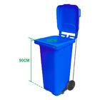 Lixeira Container Azul Com Pedal E Roda 120 Litros Jsn