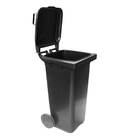 Lixeira Container Preta Com Pedal E Roda 120 Litros Jsn