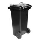 Lixeira Container Preta Com Pedal E Roda 120 Litros Jsn