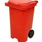 Lixeira Contentor Plastica 120 Litros Tipo Gari Vermelho