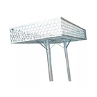 Lixeira Da Calçada Prata Dupla E Galvanizada Grande Espaçosa