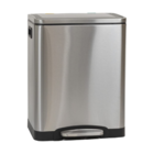 Lixeira de 30L  Seletiva Dupla Inox 2 divisórias 15L + 15L