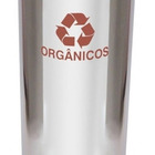 Lixeira De Aço Inox 30l Com Tampa Plastica Meia Esfera Cinza