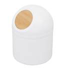 Lixeira de Bancada Banheiro 1,3L Aço Manual Branca Urban Sensea