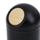 Lixeira de Bancada Banheiro 1,3L Aço Manual Preta Urban Sensea