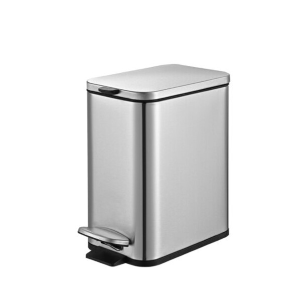Lixeira de Banheiro Retangular 5L Aço Inox Escovado com Pedal Frame Brinox