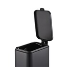 Lixeira de Banheiro Retangular 5L Aço Inox com Pedal Preto Fosco Frame Brinox