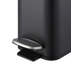 Lixeira de Banheiro Retangular 5L Aço Inox com Pedal Preto Fosco Frame Brinox