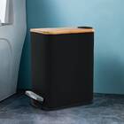 Lixeira de Banheiro com Pedal 5L Preto Slim Aemaxx