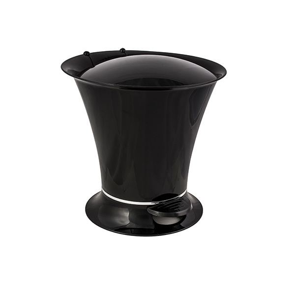 Lixeira de Banheiro Chão 5L Plástico Preta Aquaplás