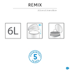 Lixeira de Banheiro Dustbins Remix Branca 6L Sensea