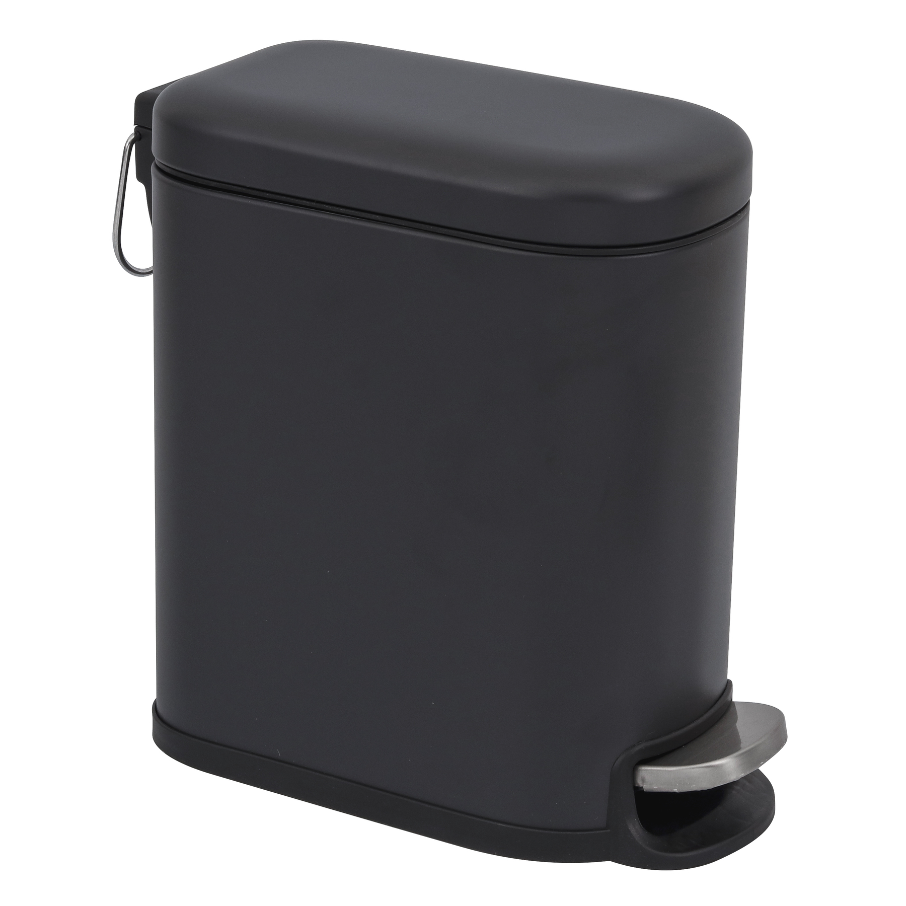 Lixeira para Banheiro 5L Aço Pedal Dustbins Remix Slim Preta