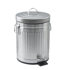 Lixeira de Banheiro Ferro Prata Street 5L Pedal