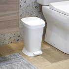 Lixeira de Banheiro Plástico Branco 5L Pedal Brinox