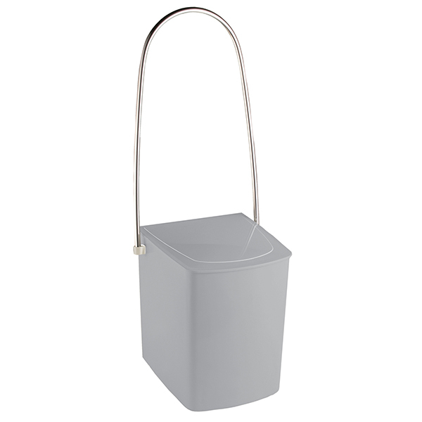 Lixeira de Banheiro Plástico Cinza 5L Alça Longa Cris Metal