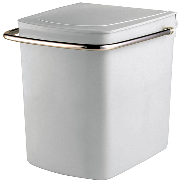 Lixeira de Banheiro Plástico Gelo 5L Alça Cris Metal