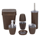 Lixeira de Banheiro Plástico Marrom 5L Tampa OU