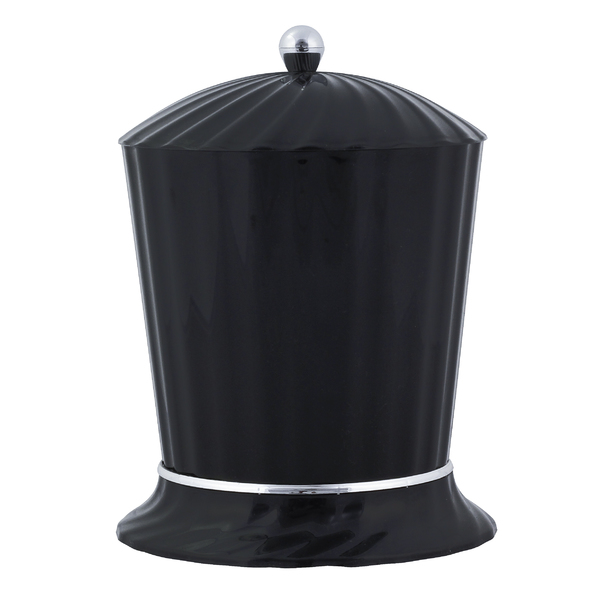 Lixeira de Banheiro Plástico Preto 4L Tampa