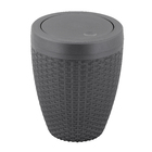 Lixeira de Banheiro Rattan Chumbo 6L Aquaplás
