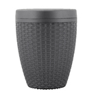 Lixeira de Banheiro Rattan Chumbo 6L Aquaplás