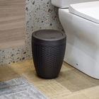 Lixeira de Banheiro Rattan Marrom 6L Aquaplás