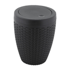 Lixeira de Banheiro Rattan Preta 6L Aquaplás
