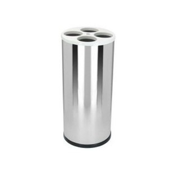 Lixeira De Copo Plástico Aço Inox Com Tampa Plástica