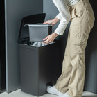 Lixeira de Cozinha Orgânico e Reciclável 46+4L Plástico Pedal Preta OU