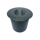 Lixeira De Embutir Cinza Chumbo Plastico Redonda 8 Litros