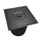 Lixeira De Embutir Em Aco Inox Com Acabamento Escovado Preta