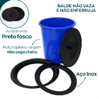 Lixeira De Embutir Inox Preto Fosco Cesto 5 Litros Pia Cozinh