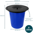 Lixeira De Embutir Inox Preto Fosco Cesto 5 Litros Pia Cozinh
