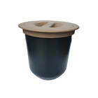 Lixeira De Embutir Marrom Plastico Redonda 8 Litros