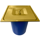 Lixeira De Embutir Quadrada Dourado Escovado Inox Cesto Lixo