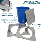 Lixeira De Embutir Quadrada Inox Escovado Cesto Lixo 5 Litros