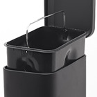 Lixeira De Inox 5l Preta Soft Close 5l + 100 Sacos De Lixo