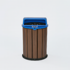 Lixeira De Madeira Plástica Ecológica 94l - Tampa Azul