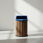 Lixeira De Madeira Plástica Ecológica 94l - Tampa Azul