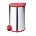 Lixeira De Pedal Aço Inox 12l Com Tampa Vermelha Martinazzo