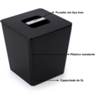Lixeira De Pia 5l Quadrada Neo Banheiro Puxador Em Aço Inox P