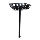 Lixeira De Rua Calçada Popular Cesto Raso Preta 112x60x45cm