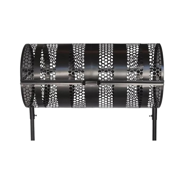 Lixeira De Rua Modelo Tela Moeda Dupla 100cm Com Tampa