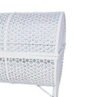 Lixeira De Rua Tela Moeda Dupla 100cm Com Tampa Branca