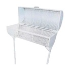 Lixeira De Rua Tela Moeda Dupla 100cm Com Tampa Branca