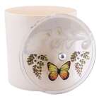 Lixeira Decorada Bege Claro Com Borboleta Amarela